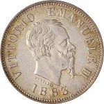 Regno d'Italia Vittorio Emanuele II di Savoia 1861 1878 50 centesimi 1863 1867 Valore su due rami di alloro 3 tipo 18 mm 2,46 2,57 g Ag dritto