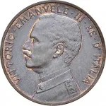 Regno d'Italia Vittorio Emanuele III di Savoia 1900 1936 Re 10 Centesimi 1908 Italia marinara 30 mm 9,7 10,1 g dritto