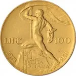 Regno d'Italia Vittorio Emanuele III di Savoia 1900 1936 Re 100 lire 1925 Fante vittorioso 35 mm 32,23 32,25 g Au rovescio