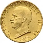 Regno d'Italia Vittorio Emanuele III di Savoia 1900 1936 Re 100 lire 1931 Anno IX 1933 Anno XI Italia marinara 23.5 mm 8,742 8,812 g Au dritto