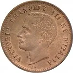 Regno d'Italia Vittorio Emanuele III di Savoia 1900 1936 Re 2 centesimi 1903 1908 Valore entro semicorona di alloro e quercia 20 mm 1,97 2,03 g dritto