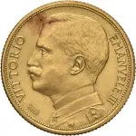 Regno d'Italia Vittorio Emanuele III di Savoia 1900 1936 Re 20 lire 1910 1927 Italia aratrice 21 mm 6,407 6,465 g Au dritto