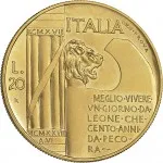Regno d'Italia Vittorio Emanuele III di Savoia 1900 1936 Re 20 lire 1928 Anno VI Fascio littorio 35.5 mm 0 g Au rovescio