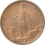 Regno d'Italia Vittorio Emanuele III di Savoia 1900 1936 Re 5 centesimi 1908 1918 Italia marinara 25 mm 4,95 5,05 g rovescio