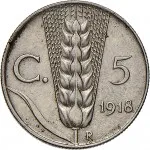 Regno d'Italia Vittorio Emanuele III di Savoia 1900 1936 Re 5 centesimi 1918 1919 Spiga 1 tipo 17 mm 1,98 2 g Fe rovescio