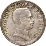 Regno d'Italia Vittorio Emanuele III di Savoia 1900 1936 Re 5 lire 1914 Italia su quadriga briosa 37 mm 24,675 25,075 g Ag dritto