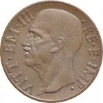 Regno d'Italia Vittorio Emanuele III di Savoia 1936 1943 Re e Imperatore 10 Centesimi 1936 Anno XIV 1939 Anno XVII Scudo semirotondo 1 tipo 22.5 mm 5,319 5,481 g dritto