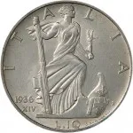 Regno d'Italia Vittorio Emanuele III di Savoia 1936 1943 Re e Imperatore 10 lire 1936 Anno XIV 1941 Anno XX Italia marinara 27 mm 9,452 10,05 g Ag rovescio