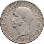 Regno d'Italia Vittorio Emanuele III di Savoia 1936 1943 Re e Imperatore 20 lire 1936 Anno XIV 1941 Anno XX Italia su quadriga lenta 35.5 mm 18,905 20,1 g Ag dritto