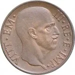 Regno d'Italia Vittorio Emanuele III di Savoia 1936 1943 Re e Imperatore 5 centesimi 1936 Anno XIV 1939 Anno XVII Aquila romana 1 tipo 19.5 mm 3,202 3,298 g dritto