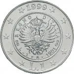 Repubblica Italiana Repubblica Italiana Lire 1946 2001Emissioni in argento confezionate 1 lira 1999 Storia della Lira Aquila sabauda 1 tipo 31.4 mm 14,527 14,673 g Ag rovescio