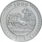Repubblica Italiana Repubblica Italiana Lire 1946 2001Emissioni in argento confezionate 1 lira 1999 Storia della Lira Quadriga briosa 1 tipo 31.4 mm 14,527 14,673 g Ag rovescio