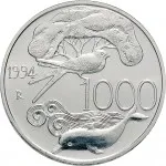 Repubblica Italiana Repubblica Italiana Lire 1946 2001Emissioni in argento confezionate 1.000 lire 1994 Flora e fauna da salvare 4 tipo 31.4 mm 14,527 14,673 g Ag rovescio