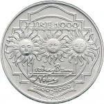 Repubblica Italiana Repubblica Italiana Lire 1946 2001Emissioni in argento confezionate 1.000 lire 2000 Giordano Bruno 31.4 mm 14,527 14,673 g Ag rovescio
