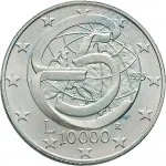 Repubblica Italiana Repubblica Italiana Lire 1946 2001Emissioni in argento confezionate 10.000 lire 1995 Conferenza di Messina 34 mm 21,89 22,11 g Ag rovescio