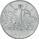 Repubblica Italiana Repubblica Italiana Lire 1946 2001Emissioni in argento confezionate 10.000 lire 2000 Anno Duemila La Fede 3 tipo 34 mm 21,89 22,11 g Ag rovescio
