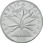 Repubblica Italiana Repubblica Italiana Lire 1946 2001Emissioni in argento confezionate 10.000 lire 2000 Anno Duemila La Fede 3 tipo 34 mm 21,89 22,11 g Ag dritto