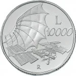 Repubblica Italiana Repubblica Italiana Lire 1946 2001Emissioni in argento confezionate 10.000 lire 2000 Anno Duemila L'Uomo 3 tipo 34 mm 21,89 22,11 g Ag rovescio