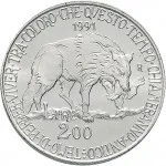 Repubblica Italiana Repubblica Italiana Lire 1946 2001Emissioni in argento confezionate 200 lire 1991 Flora e fauna da salvare 1 tipo 27 mm 8,945 9,055 g Ag rovescio