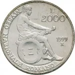 Repubblica Italiana Repubblica Italiana Lire 1946 2001Emissioni in argento confezionate 2.000 lire 1999 Museo nazionale romano 31.4 mm 15,92 16,08 g Ag rovescio