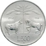 Repubblica Italiana Repubblica Italiana Lire 1946 2001Emissioni in argento confezionate 500 lire 1981 Publio Virgilio Marone 29 mm 10,945 11,055 g Ag rovescio