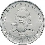 Repubblica Italiana Repubblica Italiana Lire 1946 2001Emissioni in argento confezionate 500 lire 1982 Galileo Galilei Linceo 29 mm 10,945 11,055 g Ag dritto