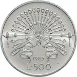 Repubblica Italiana Repubblica Italiana Lire 1946 2001Emissioni in argento confezionate 500 lire 1985 Alessandro Manzoni 29 mm 10,945 11,055 g Ag rovescio