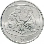 Repubblica Italiana Repubblica Italiana Lire 1946 2001Emissioni in argento confezionate 500 lire 1987 Famiglia 29 mm 10,945 11,055 g Ag rovescio