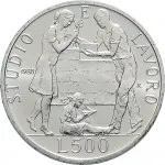 Repubblica Italiana Repubblica Italiana Lire 1946 2001Emissioni in argento confezionate 500 lire 1988 San Giovanni Bosco 29 mm 10,945 11,055 g Ag rovescio