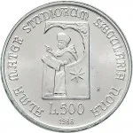 Repubblica Italiana Repubblica Italiana Lire 1946 2001Emissioni in argento confezionate 500 lire 1988 Universit di Bologna 29 mm 10,945 11,055 g Ag rovescio