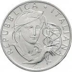 Repubblica Italiana Repubblica Italiana Lire 1946 2001Emissioni in argento confezionate 500 lire 1989 Lotta contro il cancro 29 mm 10,945 11,055 g Ag dritto