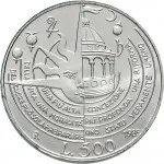Repubblica Italiana Repubblica Italiana Lire 1946 2001Emissioni in argento confezionate 500 lire 1989 Tommaso Campanella 29 mm 10,945 11,055 g Ag rovescio