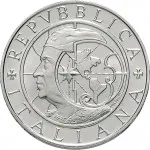 Repubblica Italiana Repubblica Italiana Lire 1946 2001Emissioni in argento confezionate 500 lire 1990 Scoperta dell'America 2 tipo 29 mm 10,945 11,055 g Ag dritto