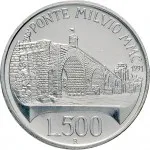 Repubblica Italiana Repubblica Italiana Lire 1946 2001Emissioni in argento confezionate 500 lire 1991 Ponte Milvio 32 mm 14,945 15,055 g Ag rovescio