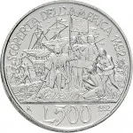 Repubblica Italiana Repubblica Italiana Lire 1946 2001Emissioni in argento confezionate 500 lire 1992 Scoperta dell'America 4 tipo 29 mm 10,945 11,055 g Ag rovescio