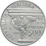 Repubblica Italiana Repubblica Italiana Lire 1946 2001Emissioni in argento confezionate 500 lire 1993 Anno oraziano 32 mm 14,945 15,055 g Ag rovescio