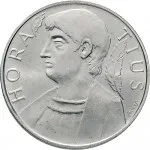 Repubblica Italiana Repubblica Italiana Lire 1946 2001Emissioni in argento confezionate 500 lire 1993 Anno oraziano 32 mm 14,945 15,055 g Ag dritto