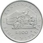 Repubblica Italiana Repubblica Italiana Lire 1946 2001Emissioni in argento confezionate 500 lire 1993 Banca d'Italia 29 mm 10,945 11,055 g Ag rovescio