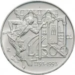 Repubblica Italiana Repubblica Italiana Lire 1946 2001Emissioni in argento confezionate 500 lire 1993 Carlo Goldoni 29 mm 10,945 11,055 g Ag rovescio