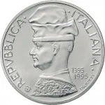 Repubblica Italiana Repubblica Italiana Lire 1946 2001Emissioni in argento confezionate 5.000 lire 1995 Pisanello 32 mm 17,91 18,09 g Ag dritto
