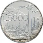 Repubblica Italiana Repubblica Italiana Lire 1946 2001Emissioni in argento confezionate 5.000 lire 1997 Canaletto 32 mm 17,91 18,09 g Ag rovescio
