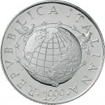 Repubblica Italiana Repubblica Italiana Lire 1946 2001Emissioni in argento confezionate 5.000 lire 1999 Anno Duemila L'Uomo 2 tipo 32 mm 17,91 18,09 g Ag dritto