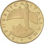 Repubblica Italiana Repubblica Italiana Lire 1946 2001Emissioni in oro confezionate 100.000 lire 1998 Torre del Mangia 25 mm 14,925 15,075 g Au dritto