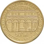 Repubblica Italiana Repubblica Italiana Lire 1946 2001Emissioni in oro confezionate 50.000 lire 1995 Basilica di SantAntonio 20 mm 7,4625 7,5375 g Au rovescio