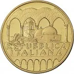 Repubblica Italiana Repubblica Italiana Lire 1946 2001Emissioni in oro confezionate 50.000 lire 1998 Chiesa di San Giovanni degli Eremiti 20 mm 7,4625 7,5375 g Au dritto