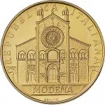 Repubblica Italiana Repubblica Italiana Lire 1946 2001Emissioni in oro confezionate 50.000 lire 1999 Duomo di Modena 20 mm 7,4625 7,5375 g Au dritto
