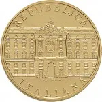 Repubblica Italiana Repubblica Italiana Lire 1946 2001Emissioni in oro confezionate 50.000 lire 2001 Reggia di Caserta 20 mm 7,4625 7,5375 g Au dritto