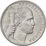 Repubblica Italiana Repubblica Italiana Lire 1946 2001Monetazione del primo periodo fino al 1950 5 lire 1946 1950 Ramo di vite 26.7 mm 2,45 2,55 g It dritto