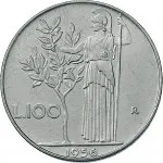 Repubblica Italiana Repubblica Italiana Lire 1946 2001Monetazione del secondo periodo dal 1951 100 lire 1955 1989 Minerva 1 tipo 27.8 mm 7,8 8,2 g Ac rovescio
