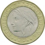 Repubblica Italiana Repubblica Italiana Lire 1946 2001Monetazione del secondo periodo dal 1951 1.000 lire 1997 Geografia 1 tipo 27 mm 8,5 9,2 g Ba CuNi dritto